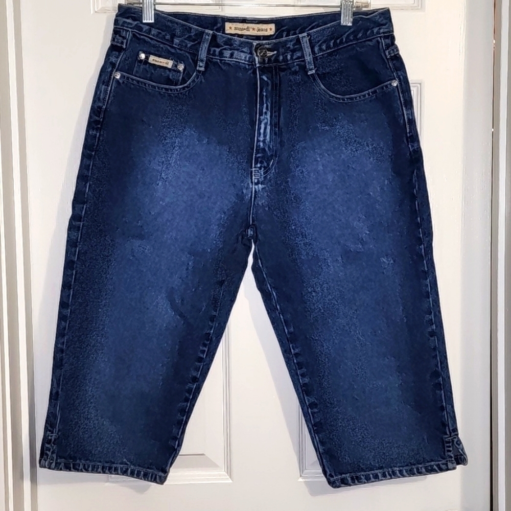 Zana Di vintage capri jeans w/butterfly embroidered pockets Sz 11/12